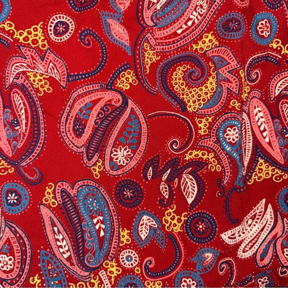 LOFT Women's Paisley Print Ruffle Wrap Skirt Zesty Red Size 4 - Picture 10 of 10